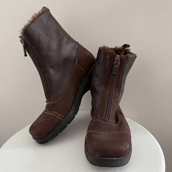 La Canadienne - Brown - Leather & Suede Winter Boots - Size 8M - Picture 1 of 11